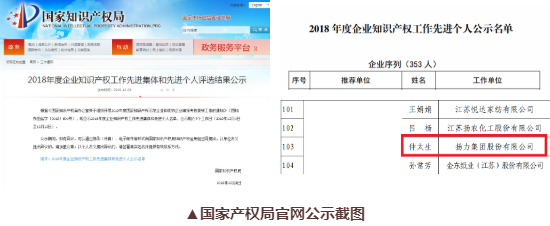 喜讯丨恒峰国际集团总工程师仲太生荣获“2018年度企业知识产权工作先进个人”荣誉称号！